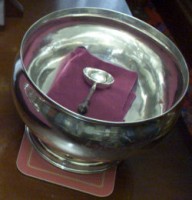 Silver punch bowl